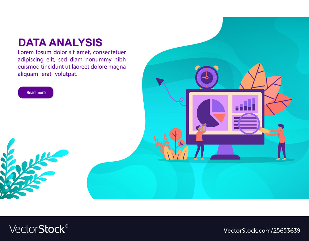 Data analysis concept with character template