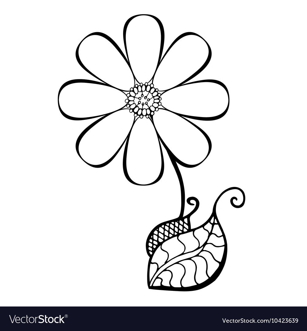 Beautiful flower drawing monochrome vector illustration design. | CanStock