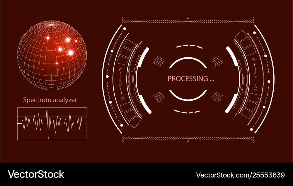 Futuristic user interface hud tech elements for Vector Image