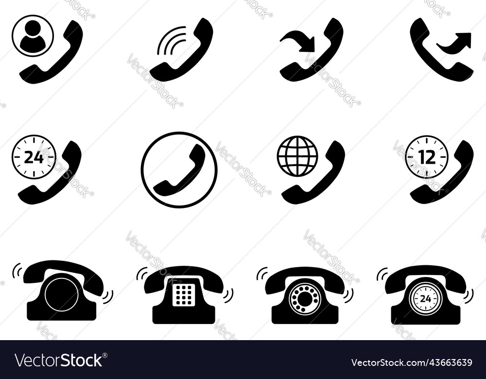 Telephone icon set collection of royalty free vector image