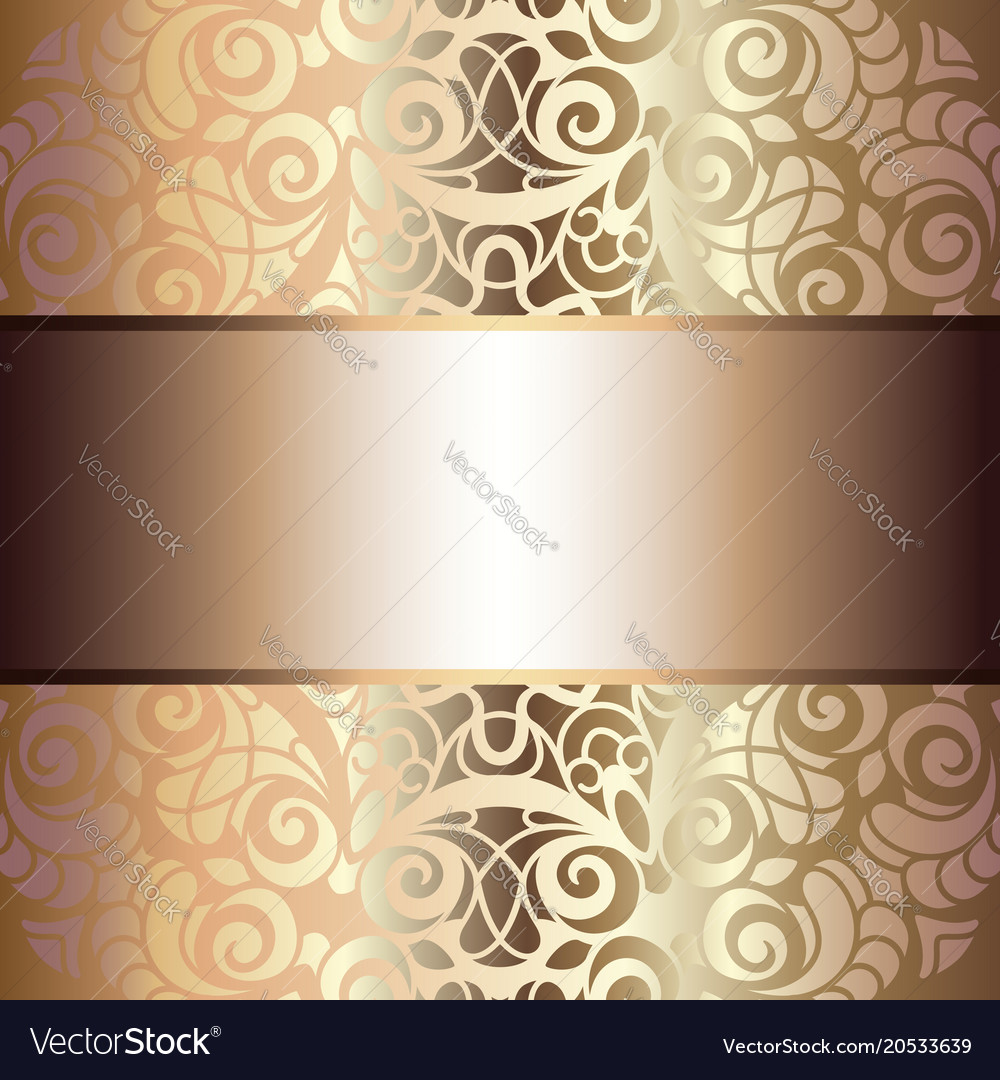 Vintage gold background invitation design Vector Image