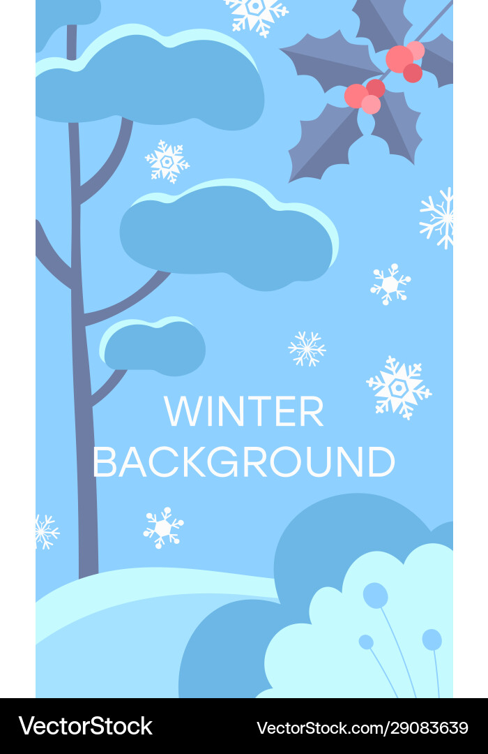 Winter landscape background flat Royalty Free Vector Image