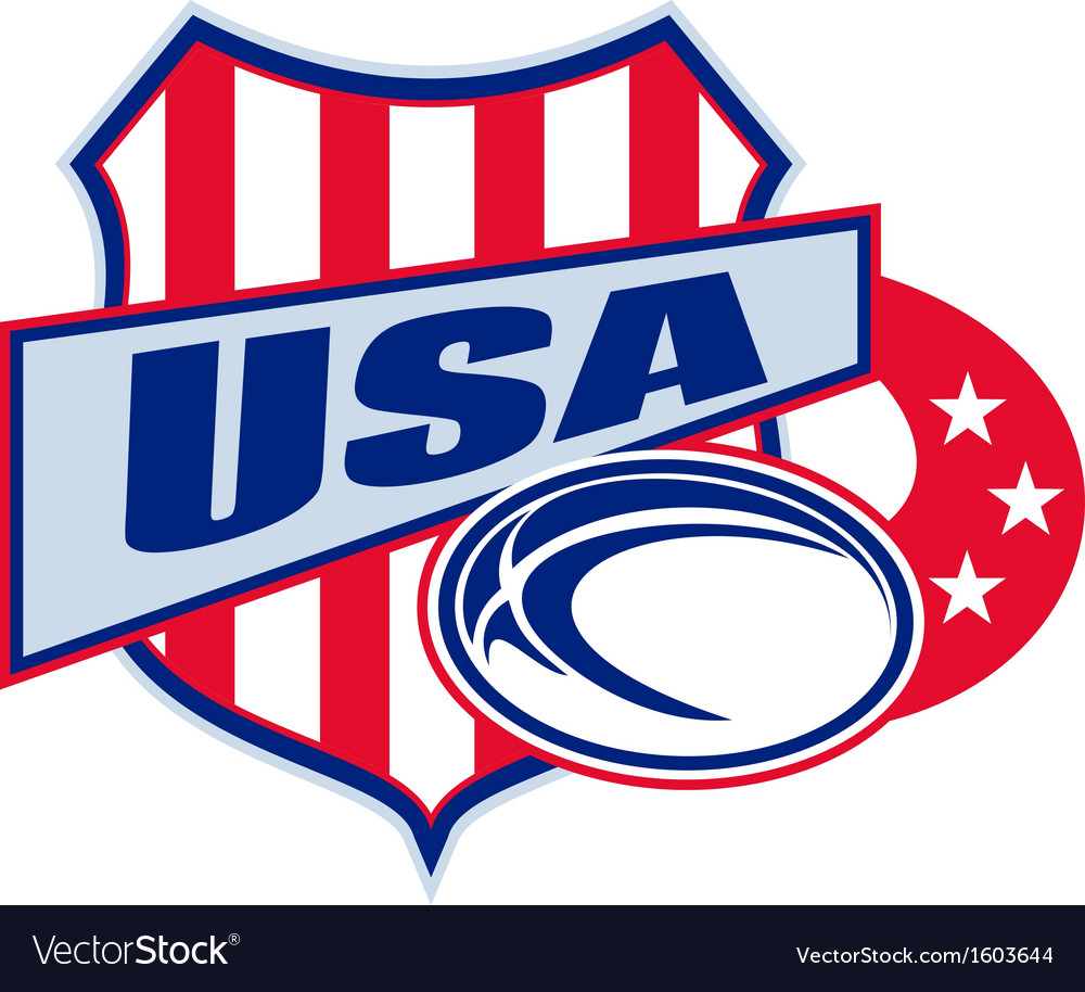 American rugby ball shield usa Royalty Free Vector Image