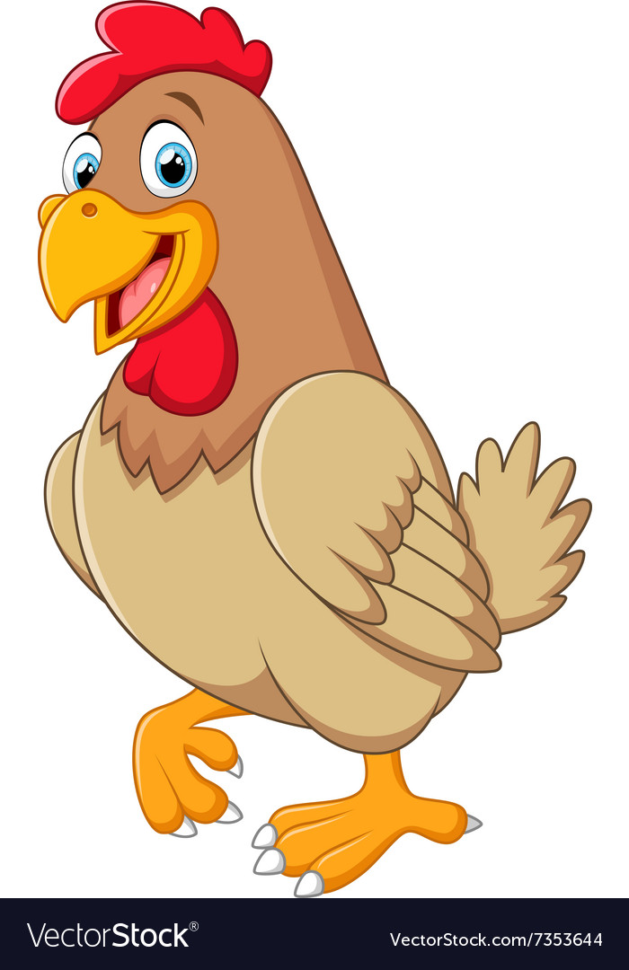 Chicken hen cute posing Royalty Free Vector Image