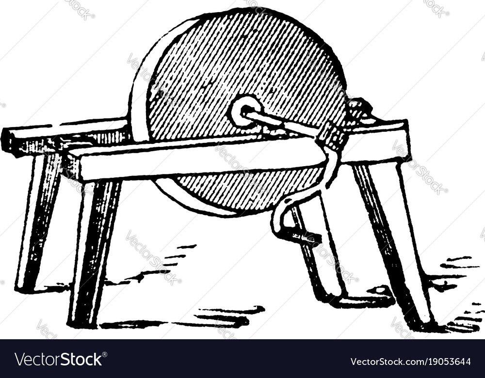 Grindstone Vintage Vector Image Grindstone Vintage Vector Image