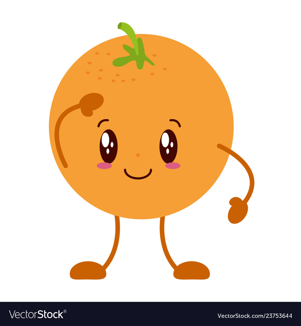 Kawaii orange Cartoon Charakter