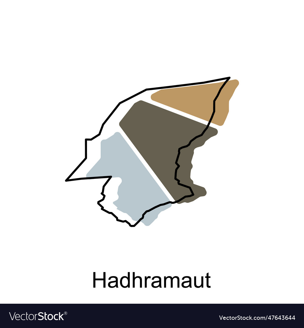 Map of hadhramaut province of yemen design world Vector Image