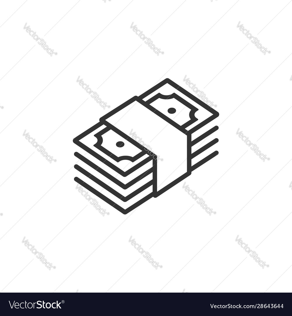 Money stack icon in flat style exchange cash Vector Image