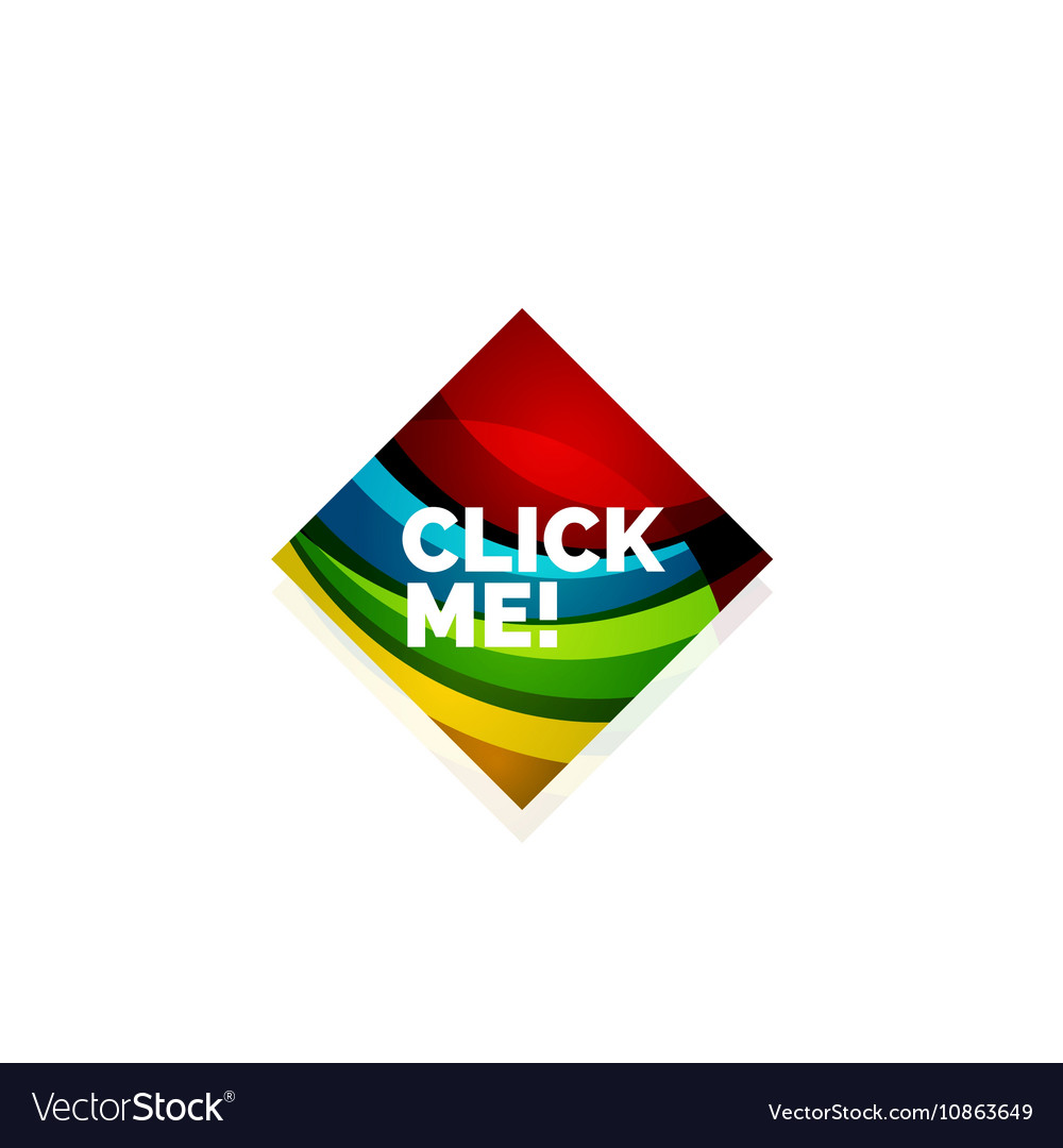 Abstract square button template Royalty Free Vector Image