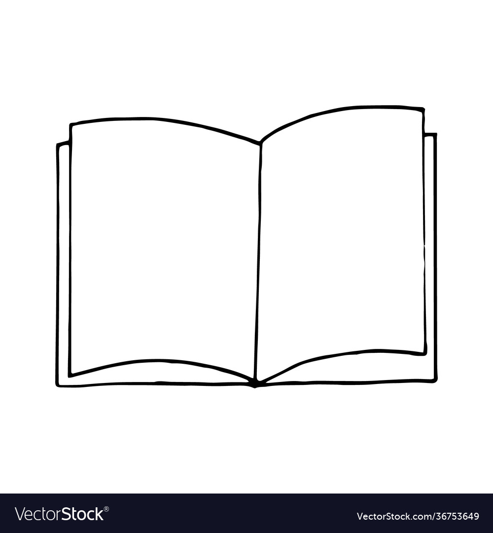 blank open book drawing