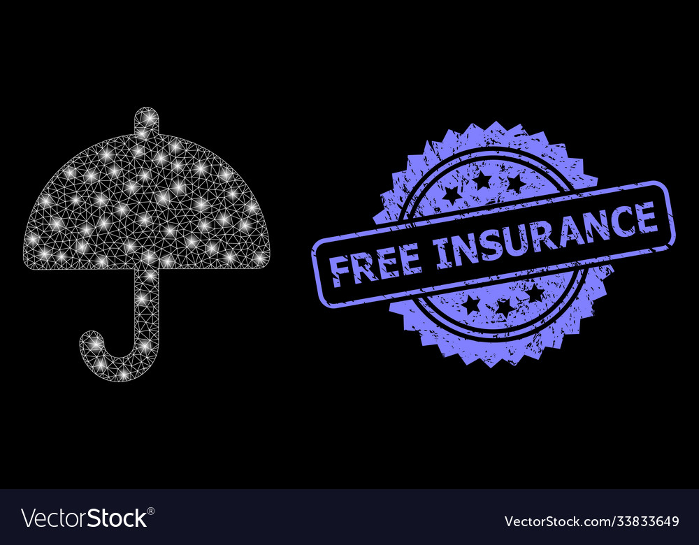 Distress free insurance stamp and bright web Vector Image