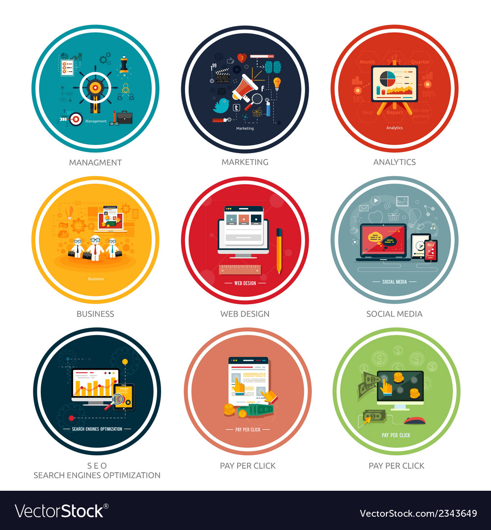 Icons for web design seo social media