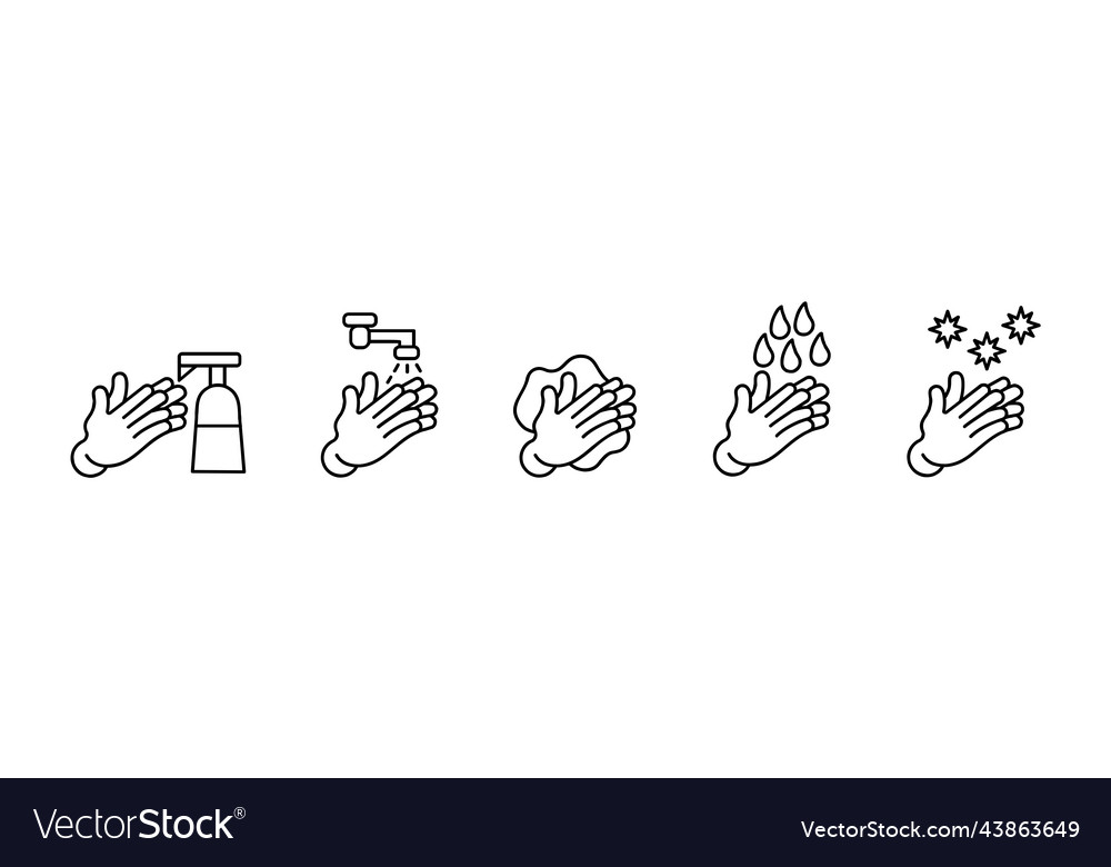 Icons Set Hand Washing Royalty Free Vector Image Icons Set Hand Washing Royalty Free Vector Image