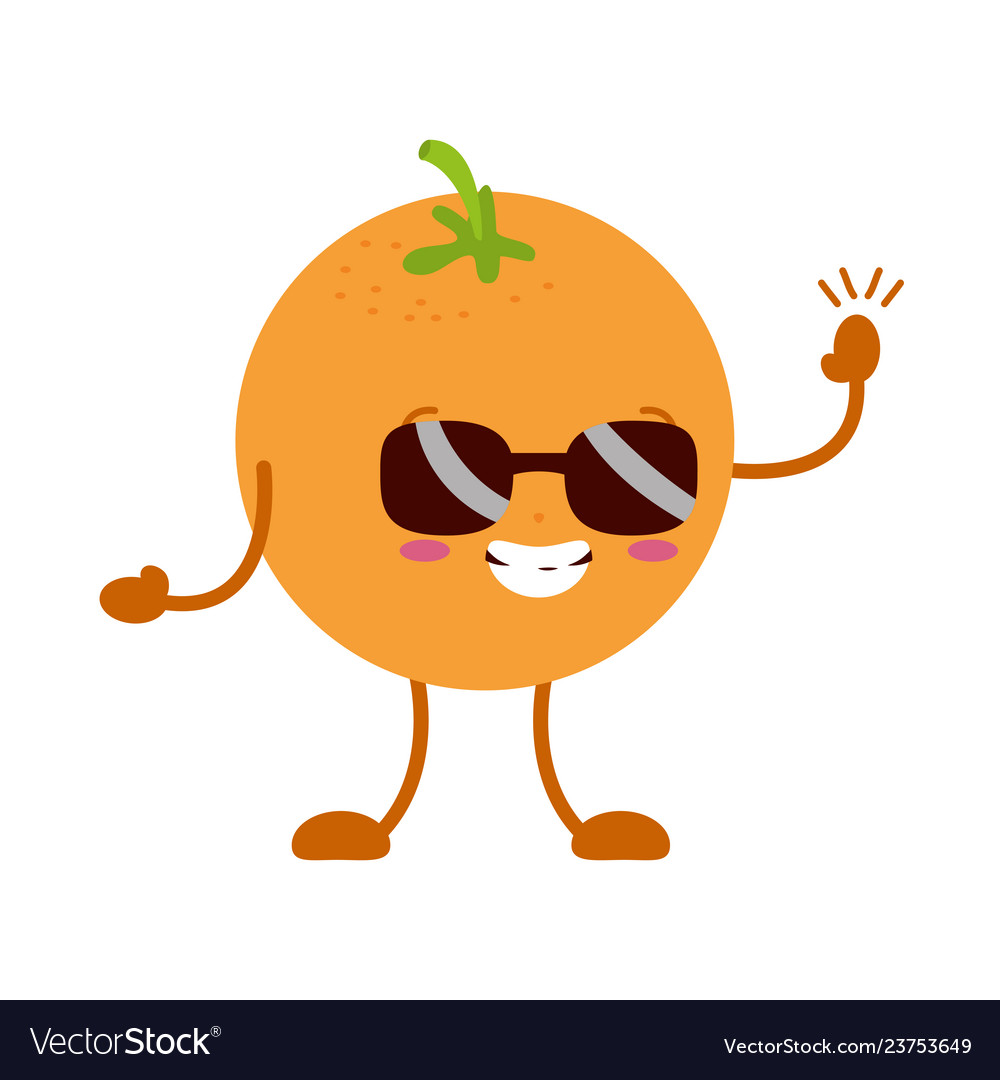 Kawaii orange cartoon character