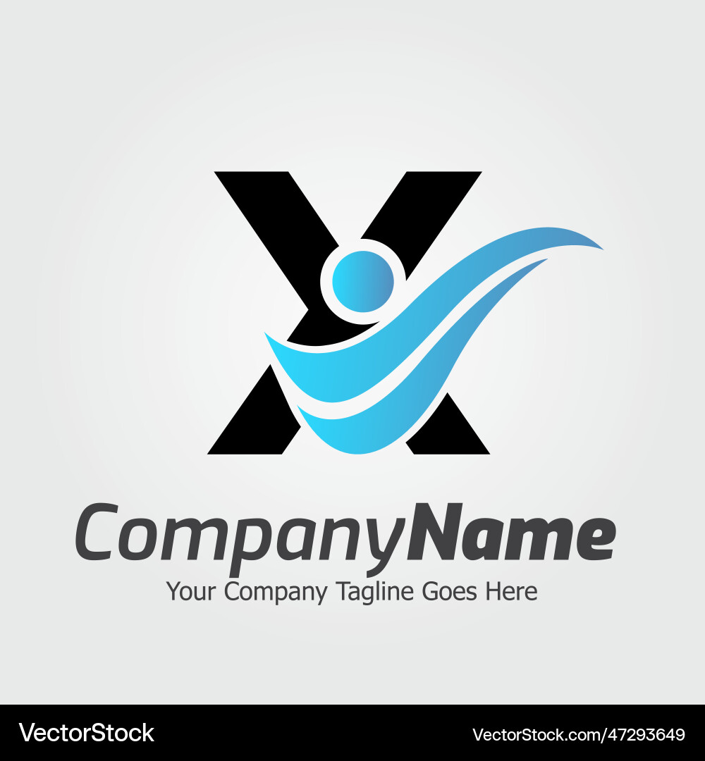 Letter x logo template colorful x Royalty Free Vector Image