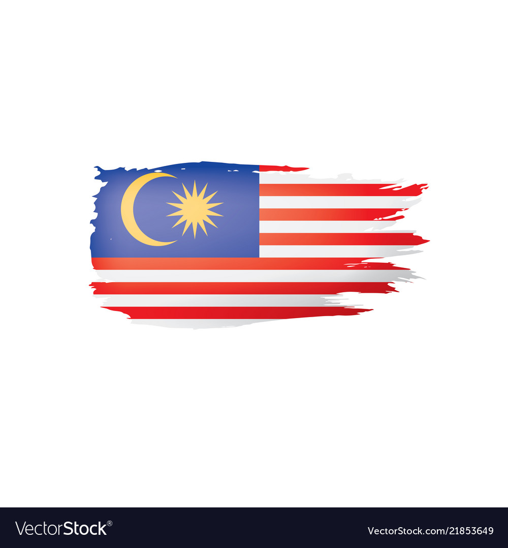 Malaysia flag on a white Royalty Free Vector Image