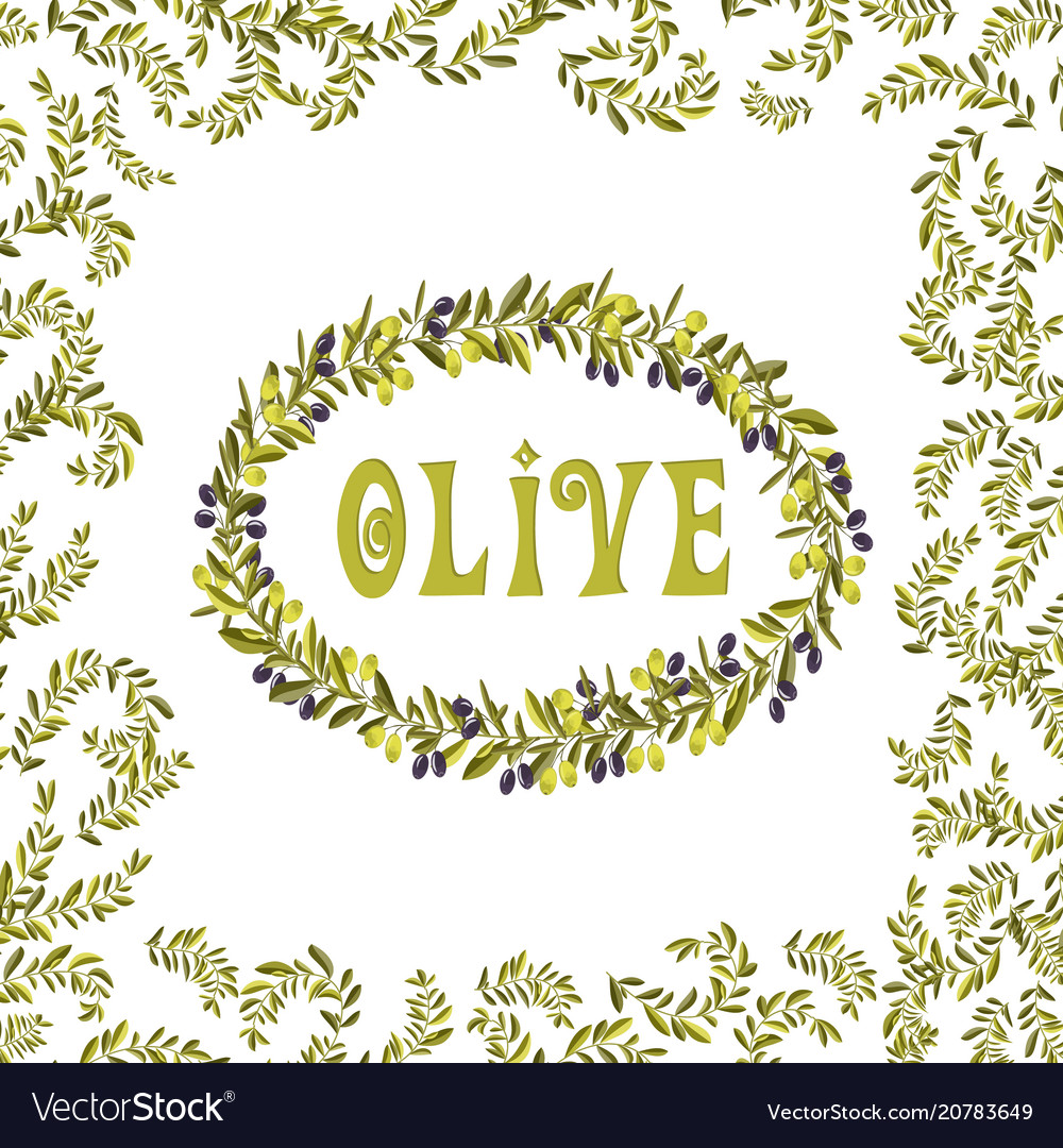 Olive oil label green element