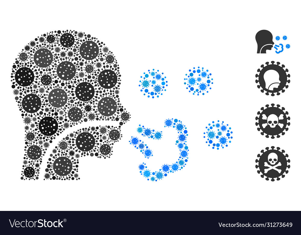 Patient viruses collage coronavirus icons