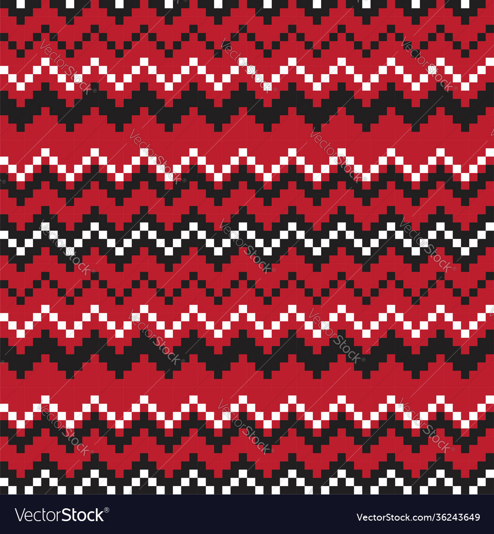 Red christmas fair isle seamless pattern