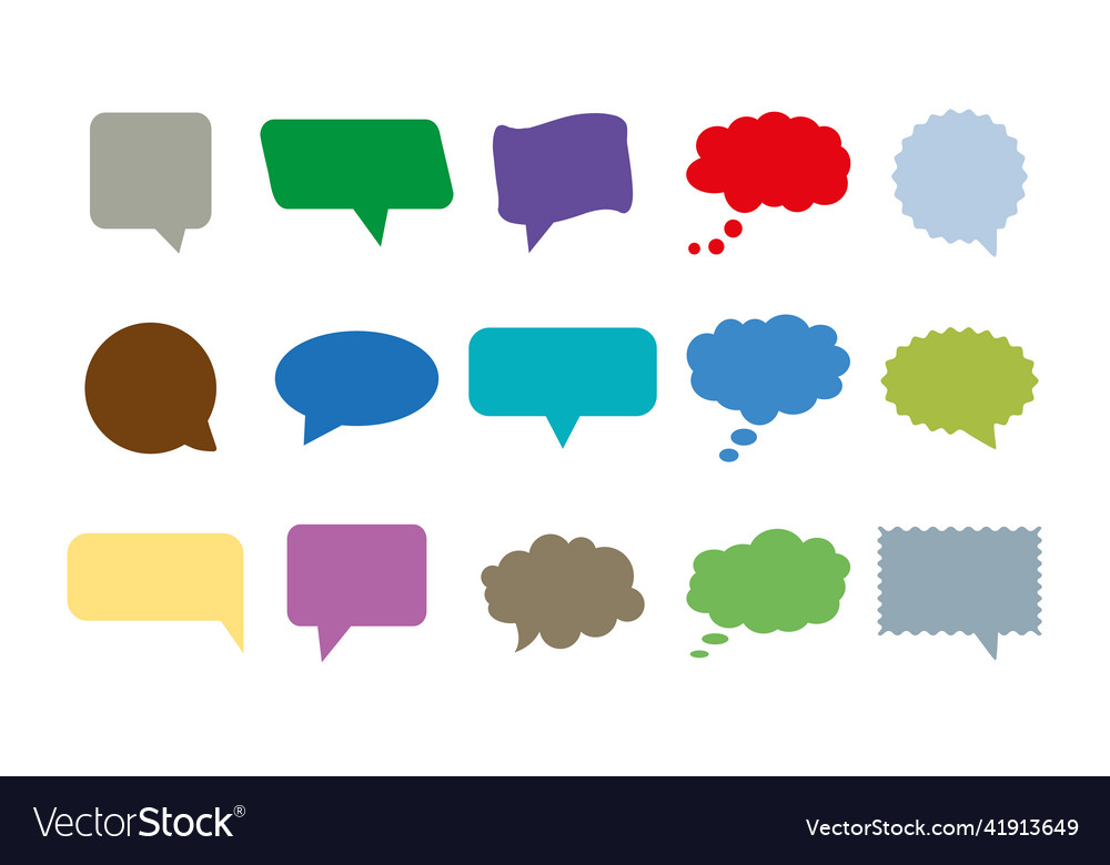 Speech bubble set flat