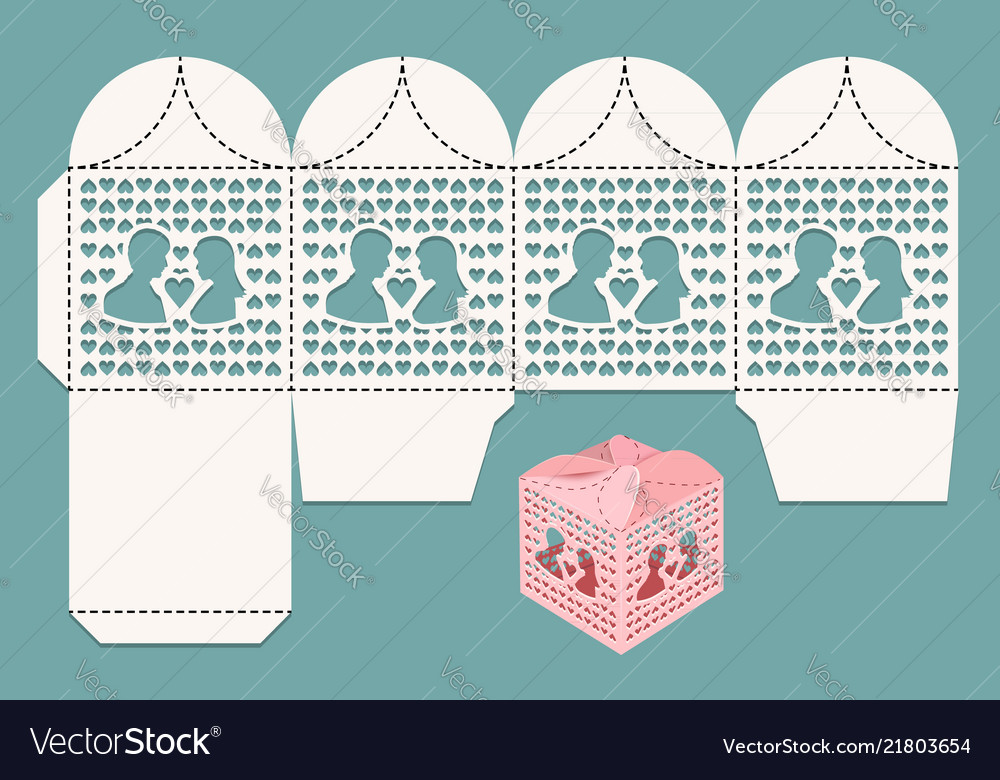 Box for wedding gifts for guests and newlywed Vector Image