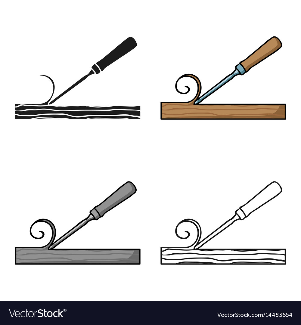Chisel icon in cartoon style isolated on white Vector Image