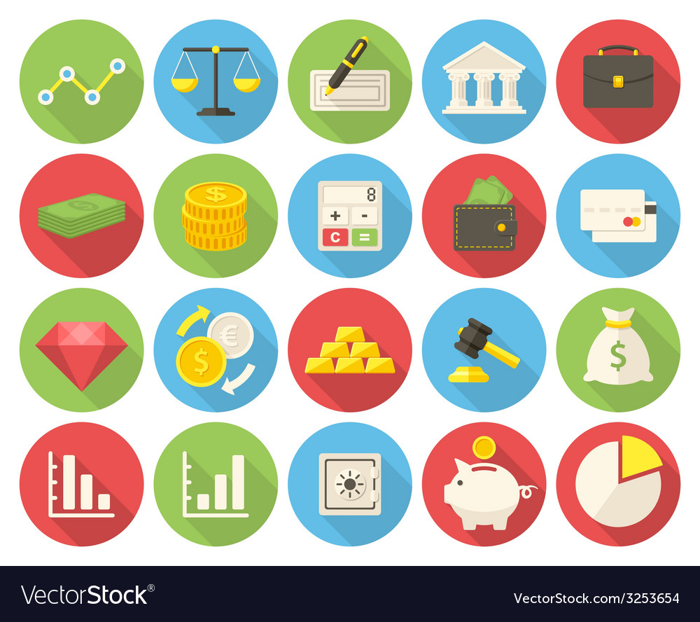 Finance icons Royalty Free Vector Image - VectorStock