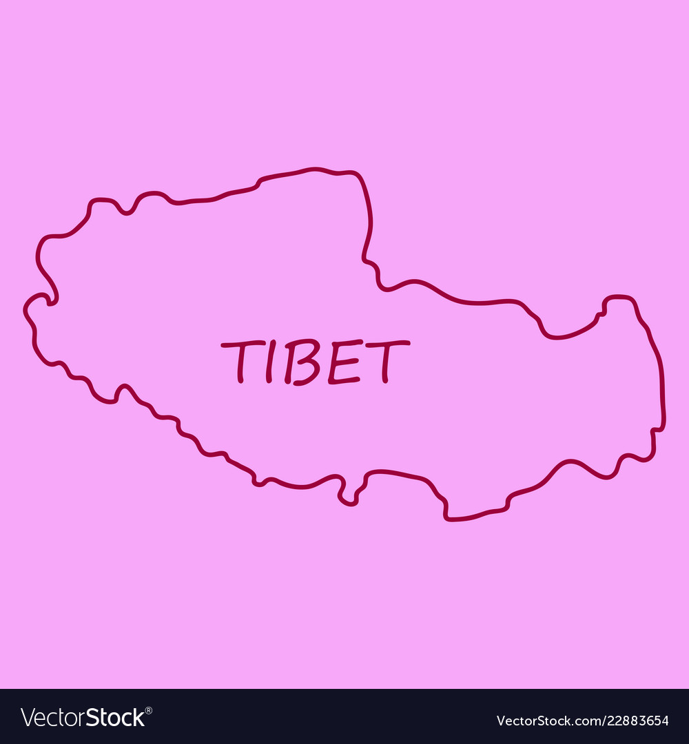 Highly detailed country map tibet Royalty Free Vector Image