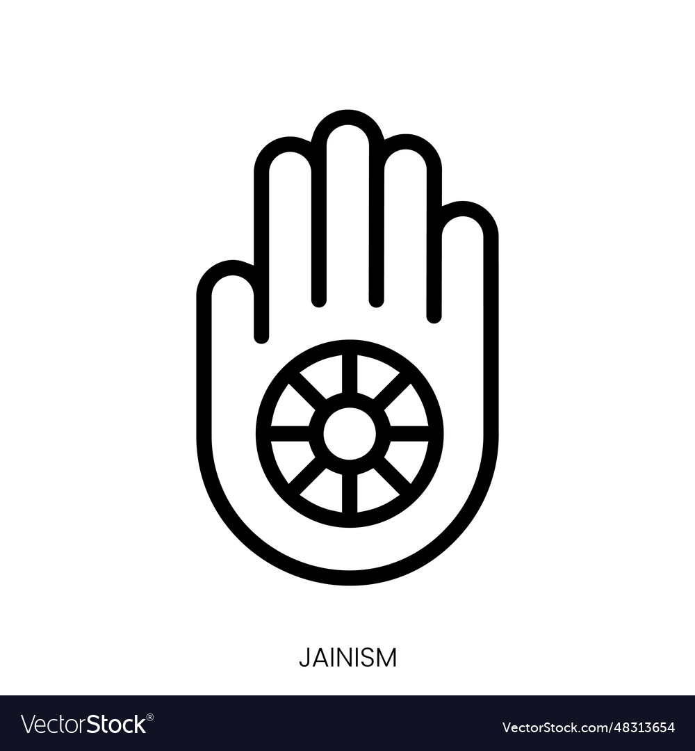 Jainism icon line art style design isolated Vector Image