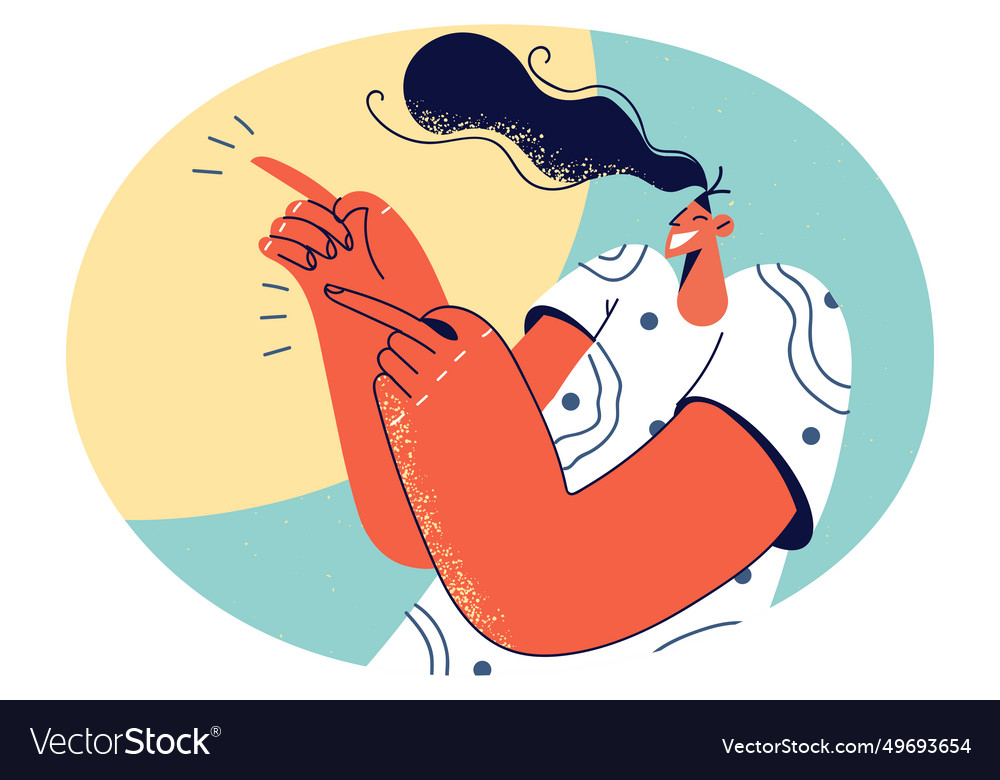 young-woman-point-ta-good-offer-royalty-free-vector-image