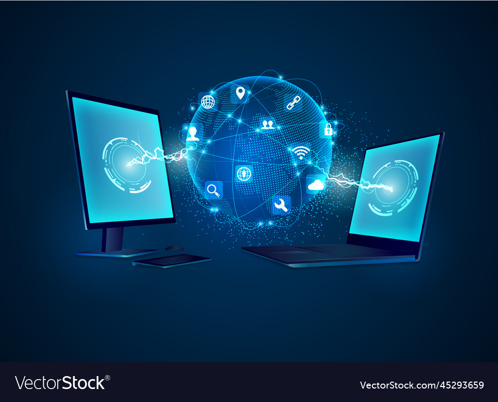 Concept of communication technology advancement Vector Image