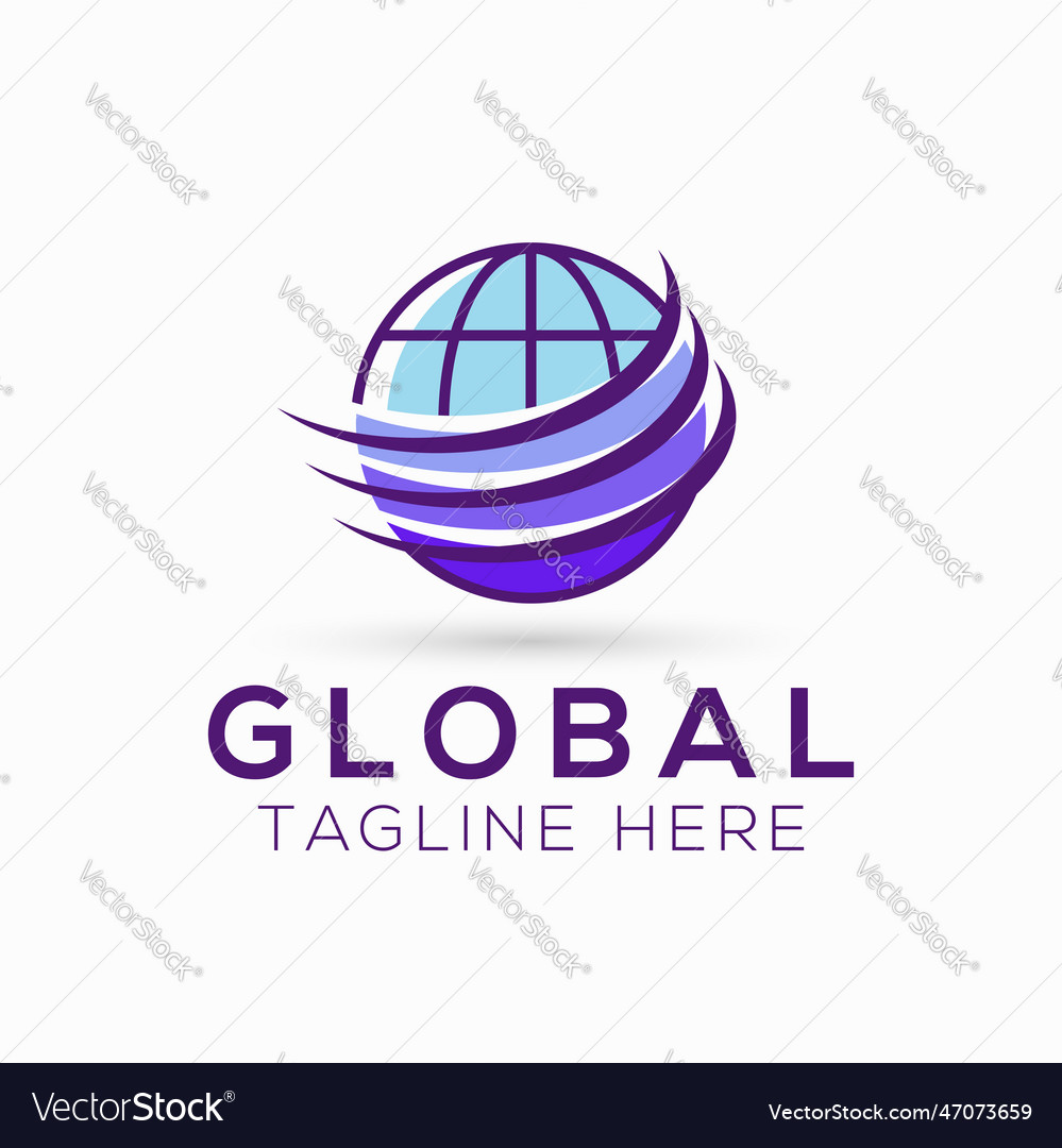 Global communication and software network logo Vector Image