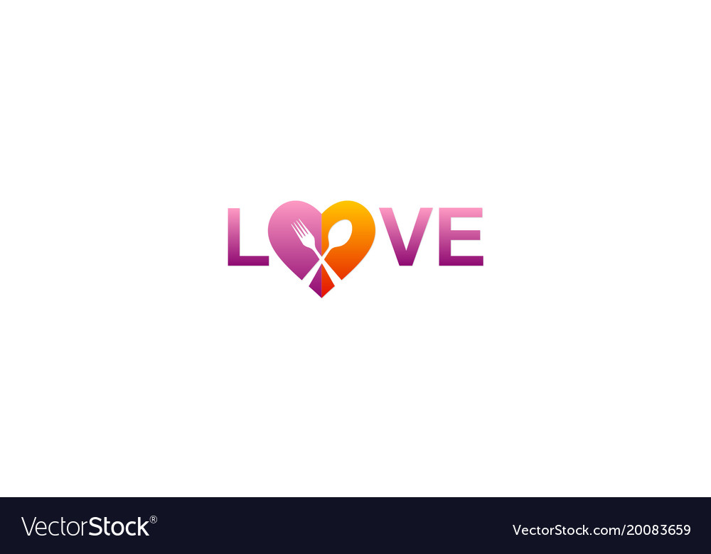 Love food text logo Royalty Free Vector Image - VectorStock