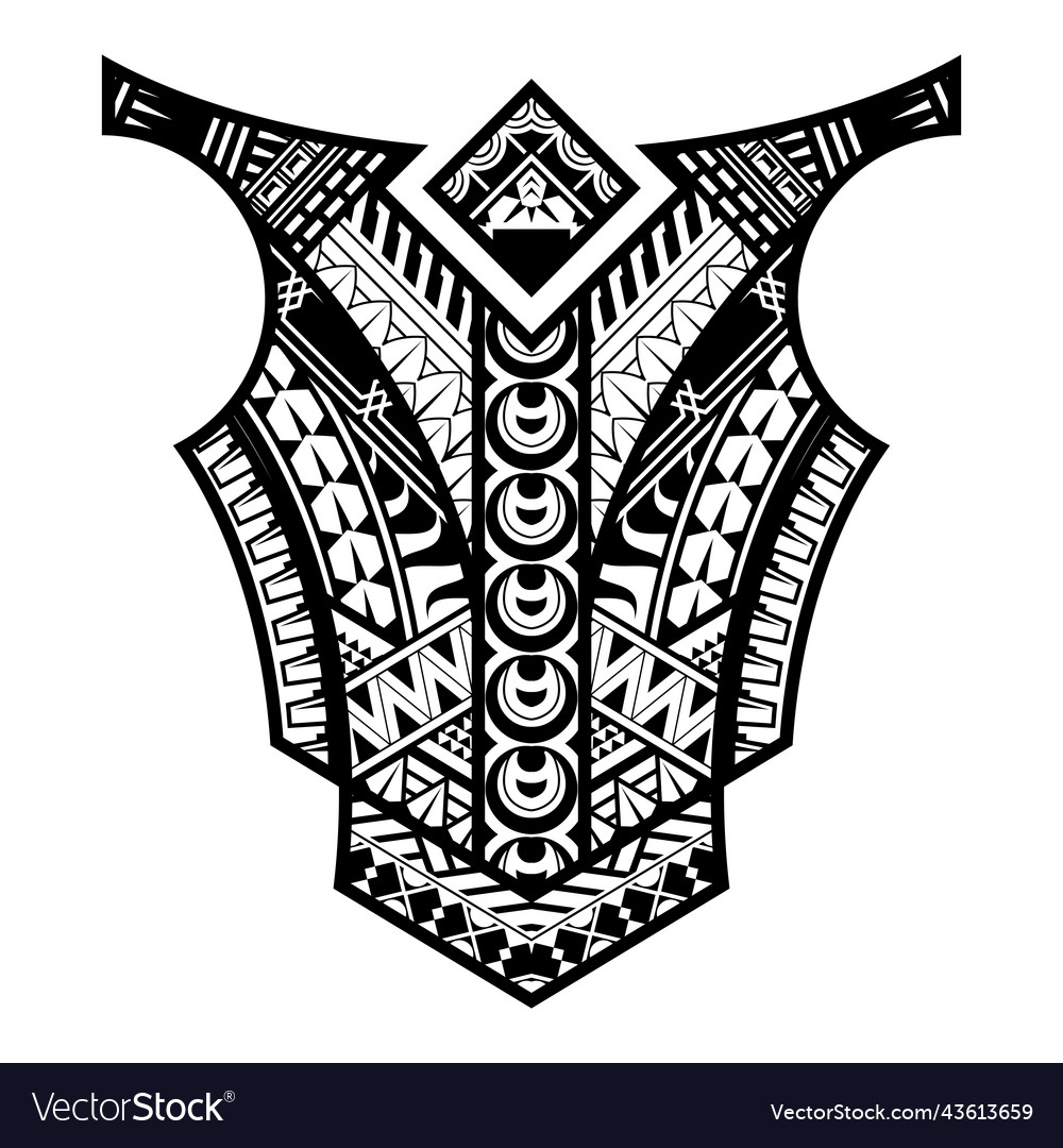 Polynesian body style tattoo ornament