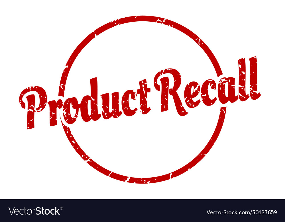 Product recall sign round vintage