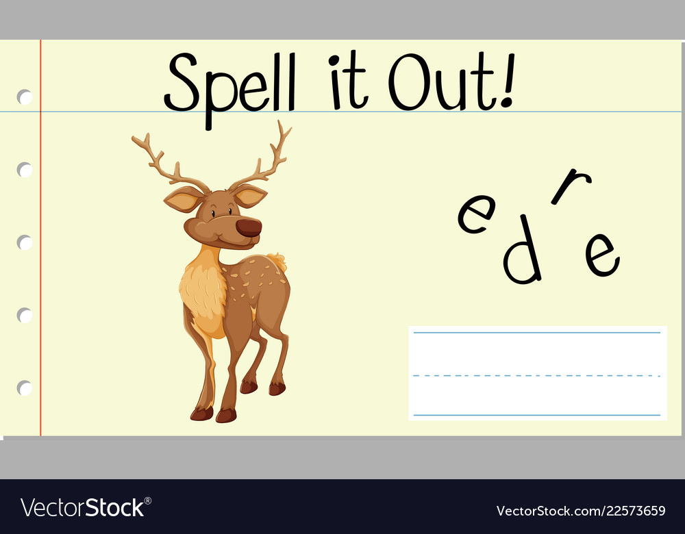 spell-english-word-deer-royalty-free-vector-image