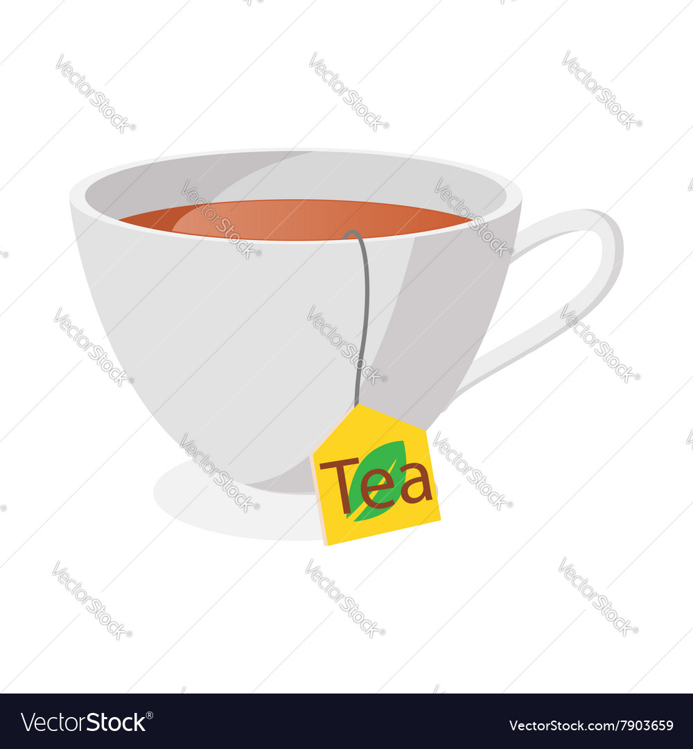 Tea cup icon cartoon style Royalty Free Vector Image