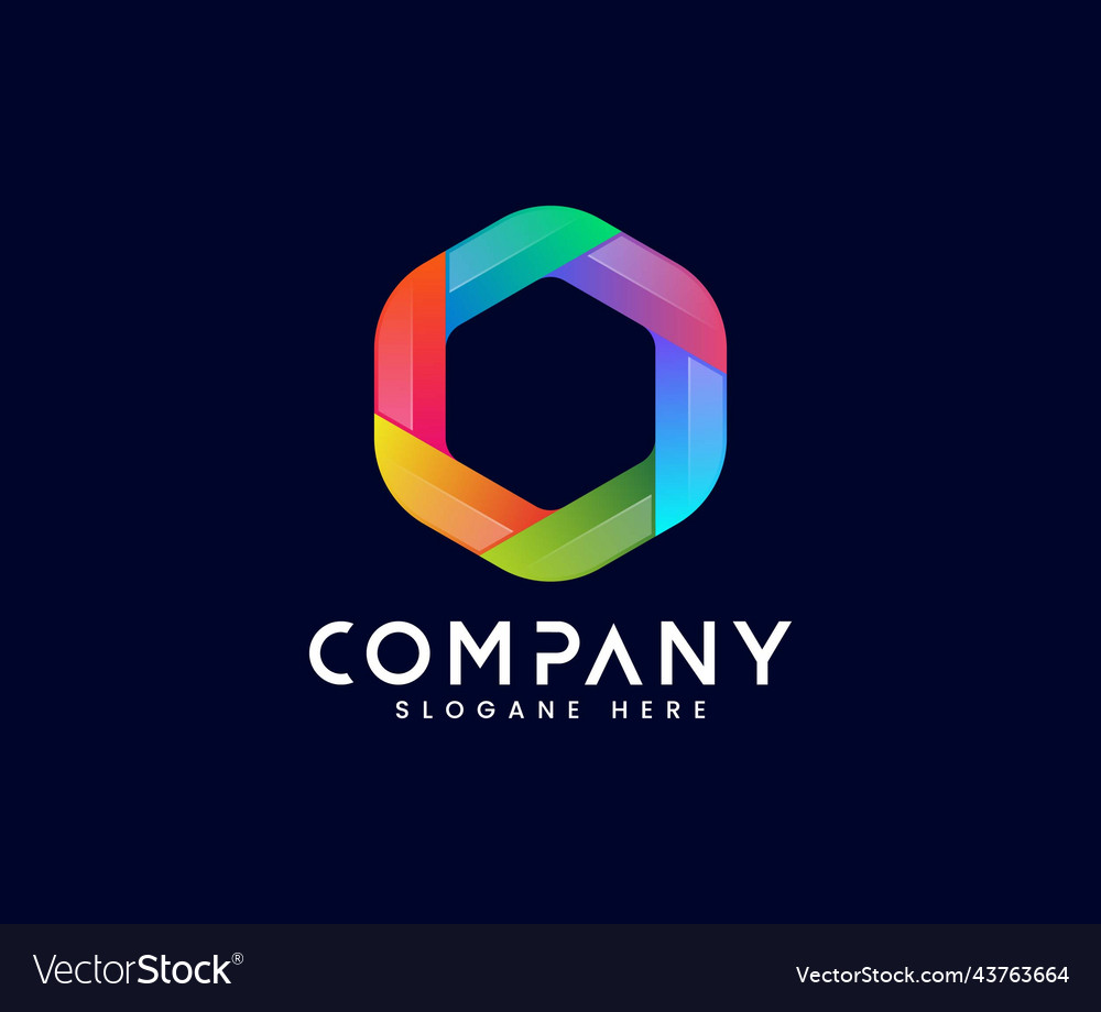 Abstract 3d modern colourful hexagon logo design Vector Image