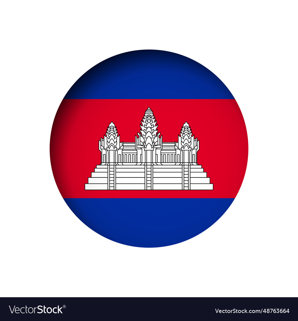 Circle flag of cambodia Royalty Free Vector Image