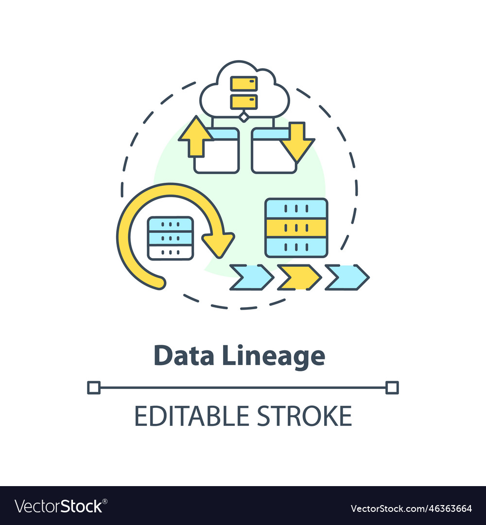 Data lineage concept icon Royalty Free Vector Image