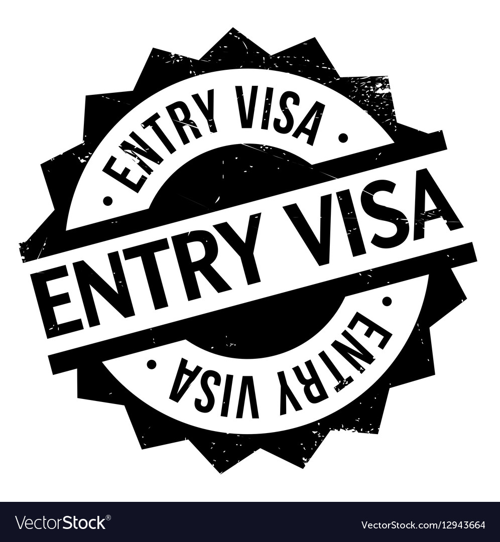 Entry visa rubber stamp