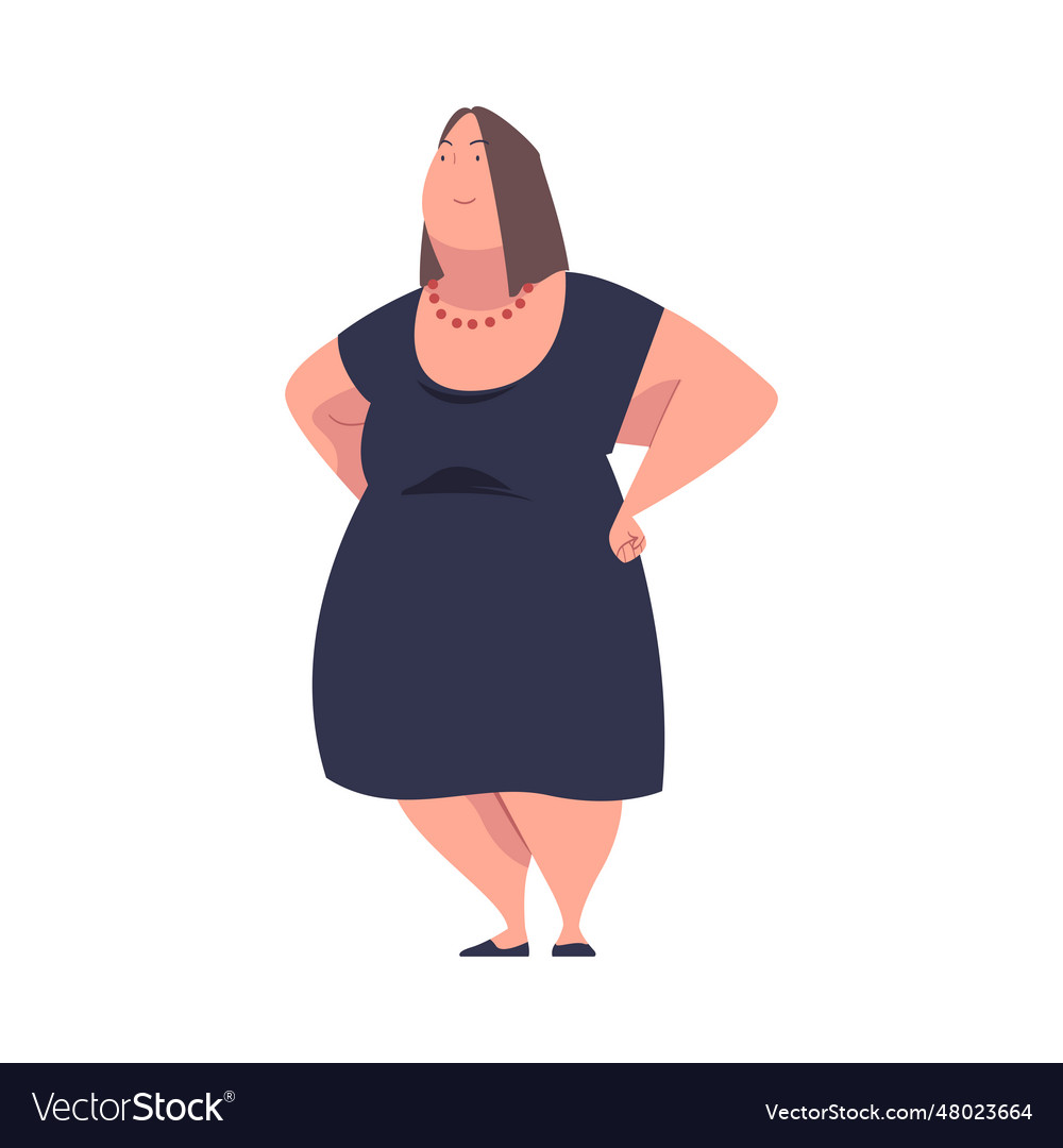 Full woman character with plump body standing Vector Image