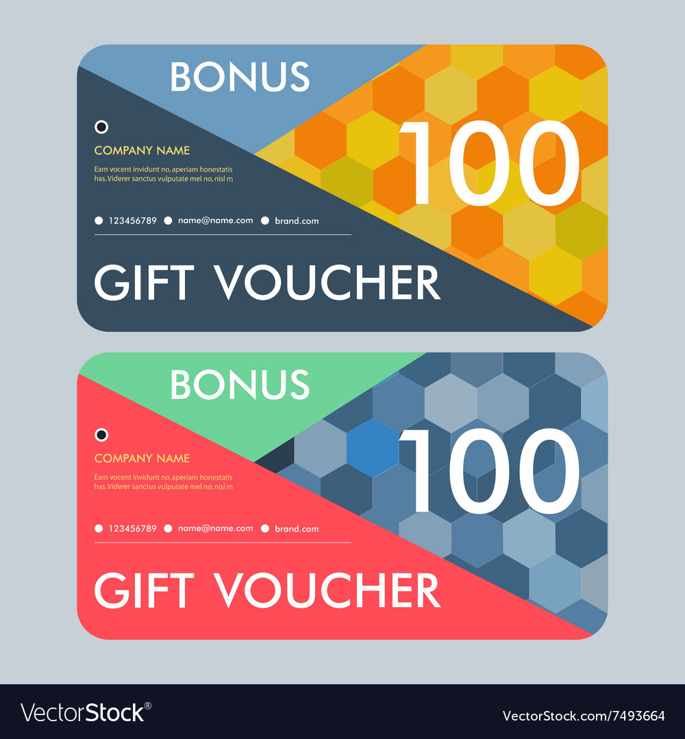 Gift voucher template with modern pattern Vector Image