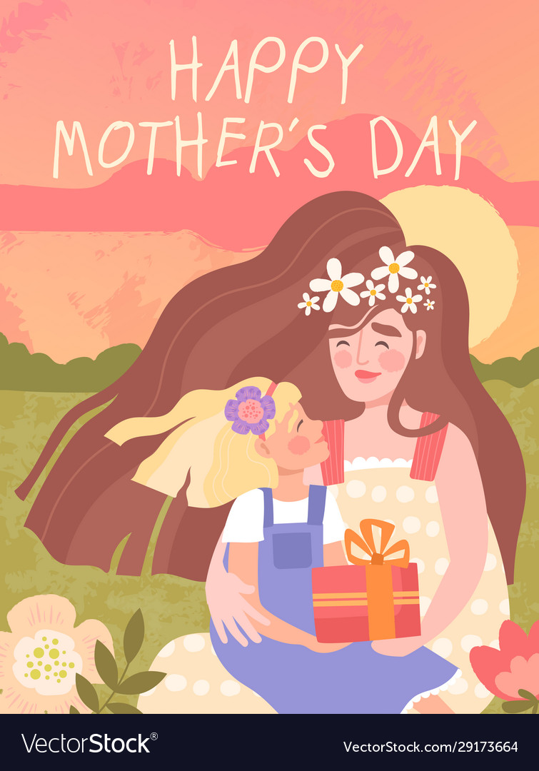 Happy mothers day greeting card design