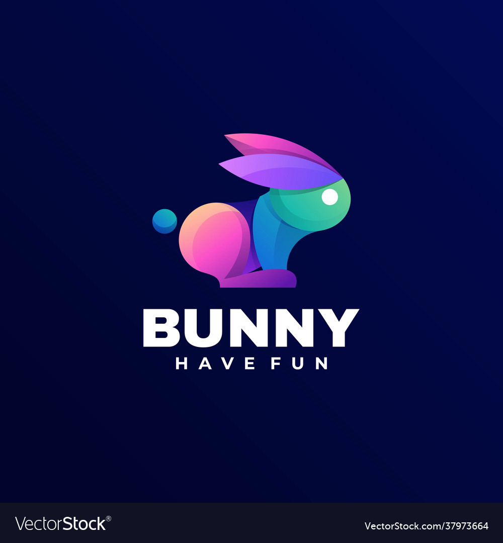 Logo bunny gradient colorful style Royalty Free Vector Image