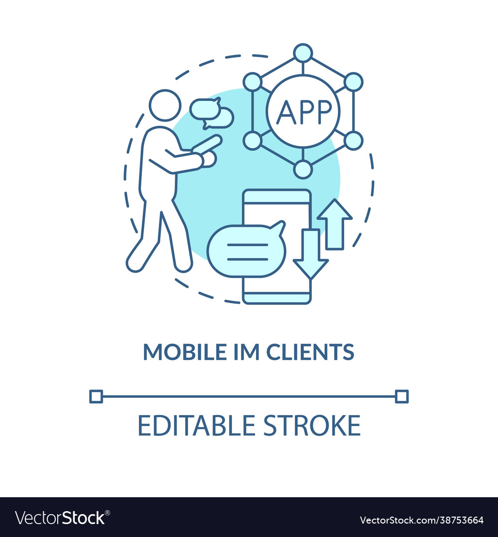 Mobile im client blue concept icon