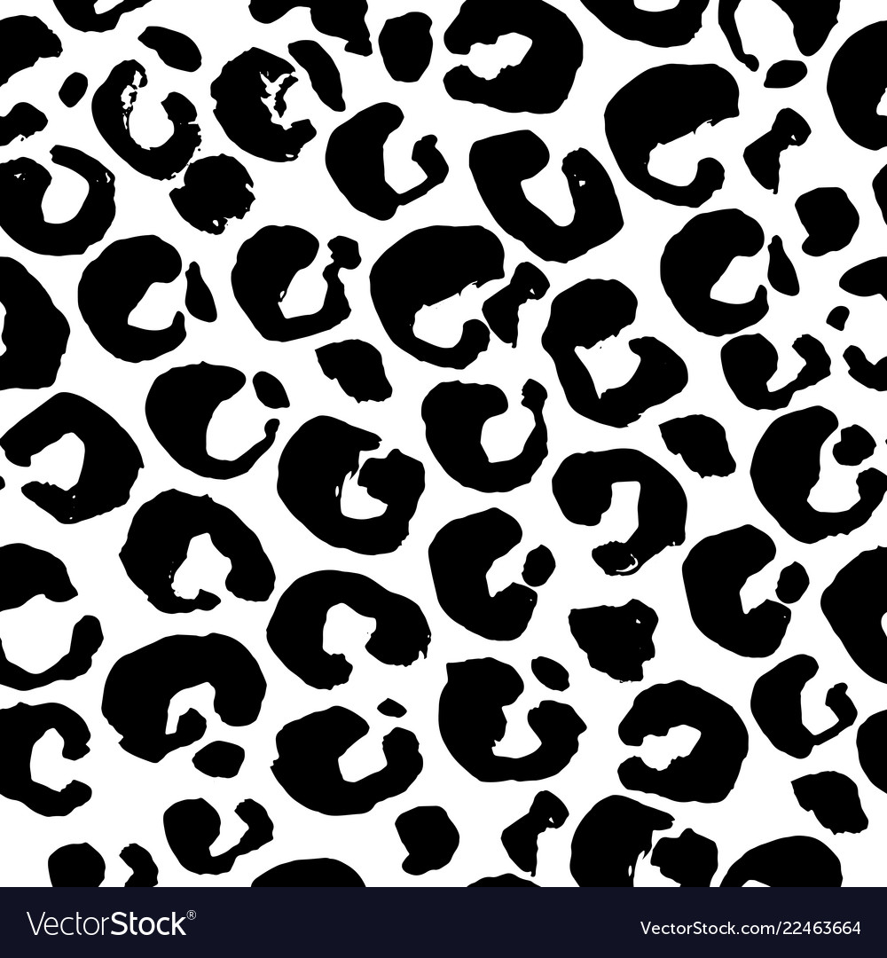 Seamless black and white leopard pattern animal