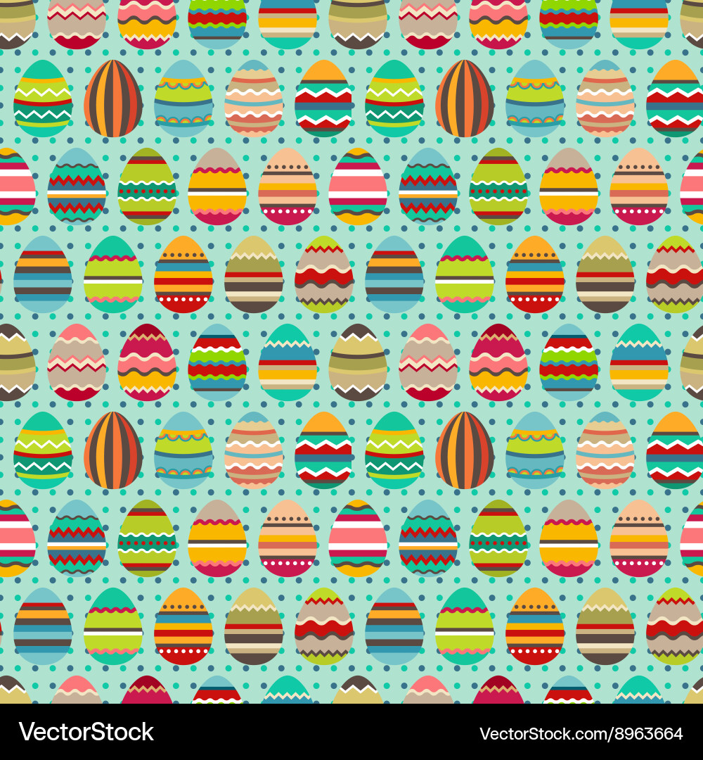 Seamless easter pattern with painted eggs Vector Image