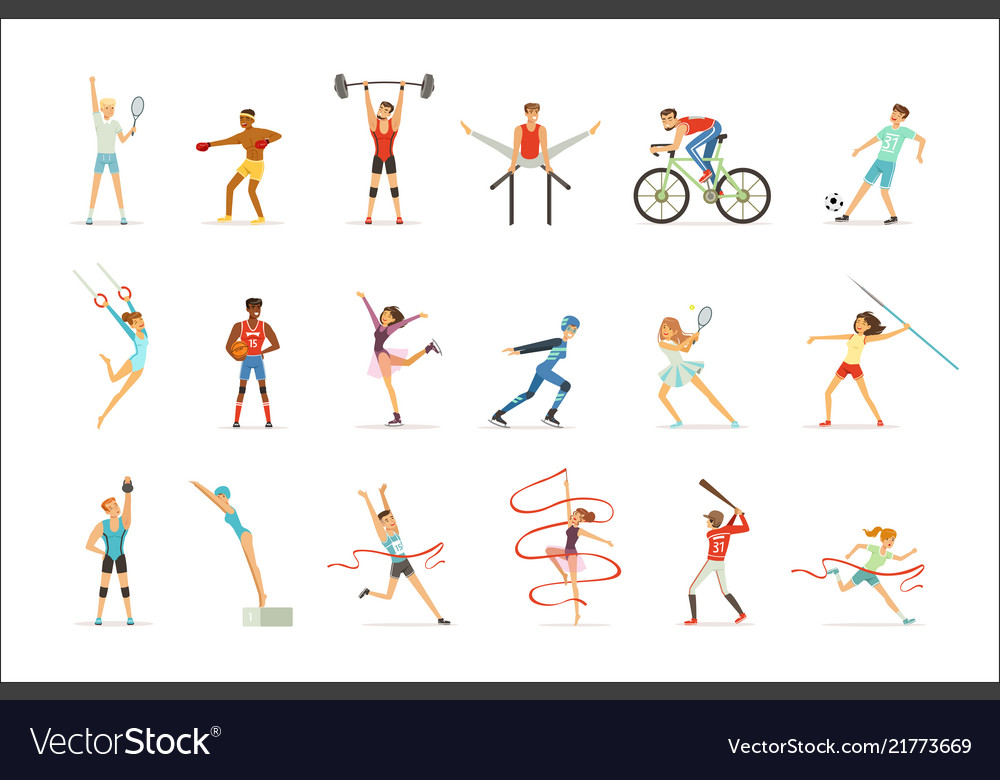 Athletic people doing various kinds sports Vector Image