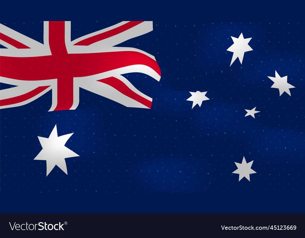 Australia flag waving with wind effect